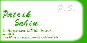 patrik sahin business card